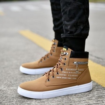 Tenis Masculino Cano Longo com estilo Hip Hop Casual Moda Studant estampado Bevelie