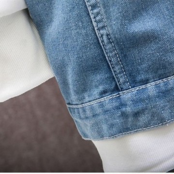 Jaqueta Jeans Elegante Masculina Com Mangas Compridas Bolso e Capuz Bevelie