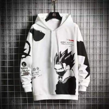 Blusão de Moletom Masculino Streetwear Personalizado Estampado Anime Dragon Ball Goku Com Capuz Bevelie