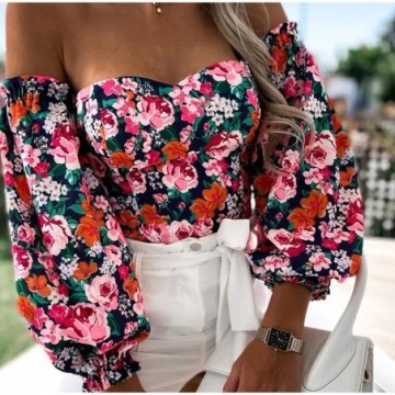 Blusa Feminina Estampada de Mangas Solta Florida Bevelie