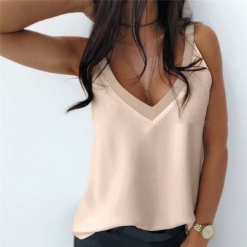 Blusa Sexy Feminina Com Decote Em V Solta de Oco Para Fora Bevelie