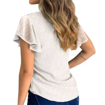 Blusa Sexy Estampada Feminina Manga Curta Fina Senhora Estilo Bevelie