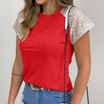 Blusa Feminina Estilo Verão Manga Curta Fina Bevelie