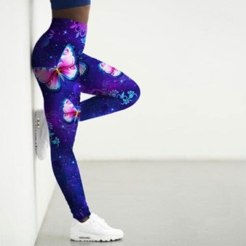 Calça Legging Estampada Feminina de Yoga Bevelie
