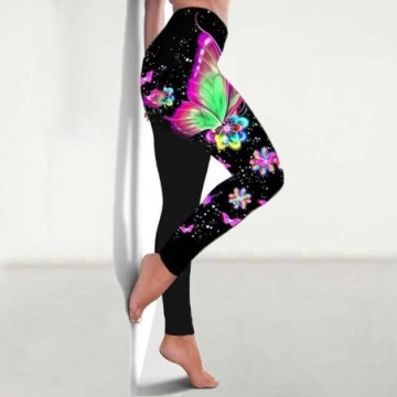 Calça Legging Estampada Feminina de Yoga Bevelie