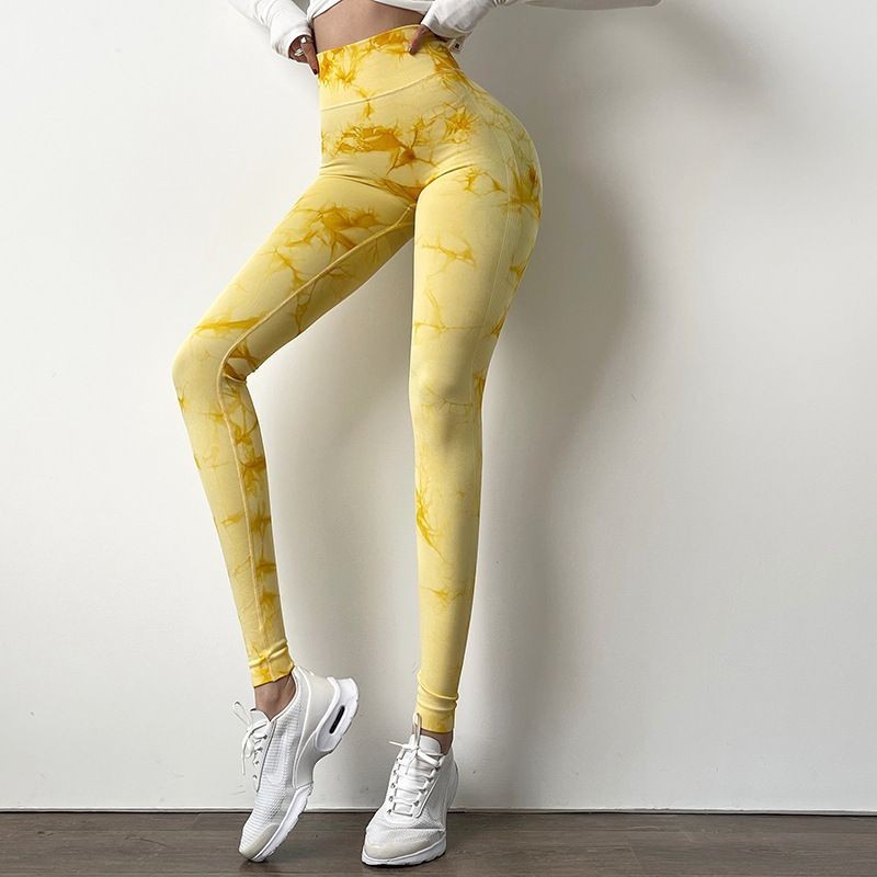 Calça Legging Sem Costura Feminina Sexy Colorida Ginásio Tamanhos PP Cores  Amarelo