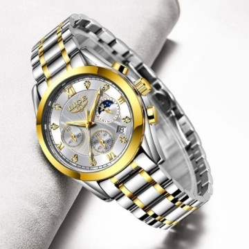 Relógios Feminino Elegante Prata Estiloso de Aço Para Mulheres