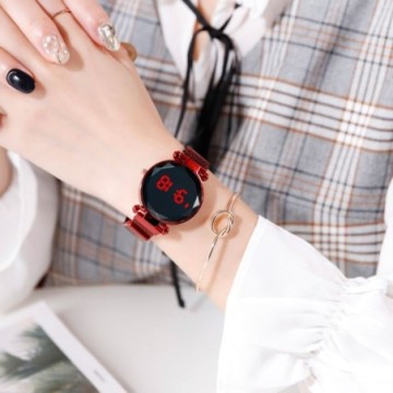 Relógios Feminino Digital Com Pulseira Rose Para Senhoras Bevelie