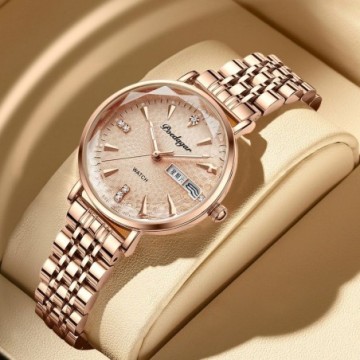 Relógios Feminino Moda Luxuosa Aço Inoxidável