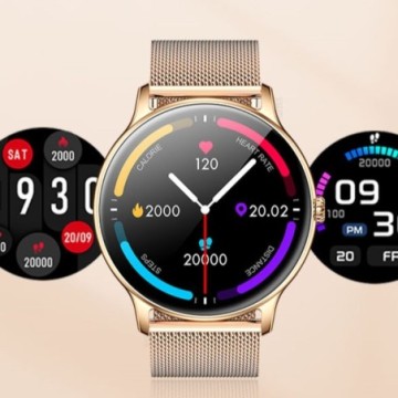 Relógios Feminino Prata Digital Androide Completo Bevelie