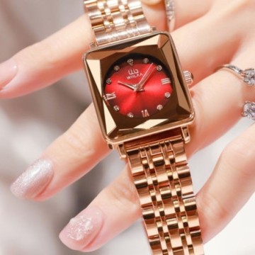 Relógios Feminino Pulseira Quadrado Luxuoso de Alta Qualidade Bevelie