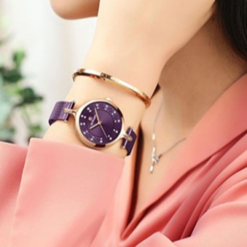 Relógios Feminino Azul Luxuoso Clássico Resistente Bevelie