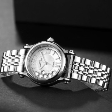 Relógios de Discagem Prata Top Com Pulseira de Luxo Normal