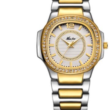 Relógios Feminino Prata Luxo de Marca Diamante Elegante Bevelie
