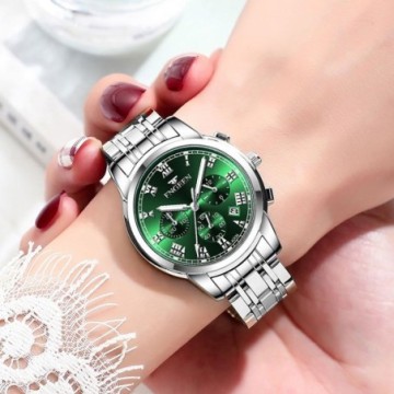 Relógios Feminino Prata de Aço Azul Básico Com Opções Bevelie