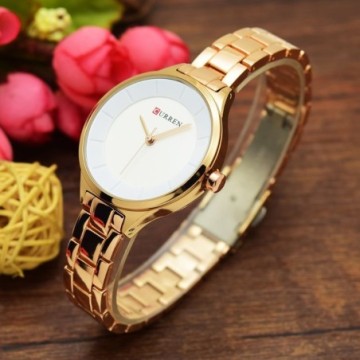 Relógios Feminino Confortável Dourado Elegante Para Mulheres Bevelie