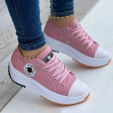 Tênis Feminino Casual de Lona Estilo Estudante Bevelie