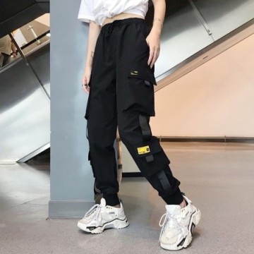 Calça Jogger Cintura Alta Solta Streetwear Carga Feminina Bevelie