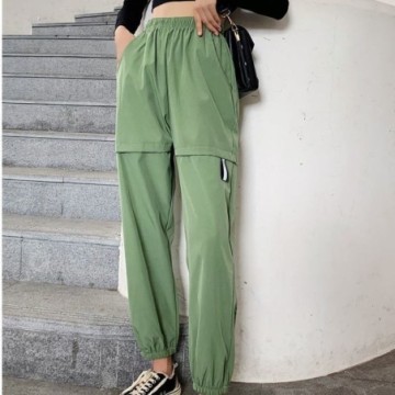 Calça Cargo Moda Urbana Casual Solta Cintura Alta Fina Bevelie