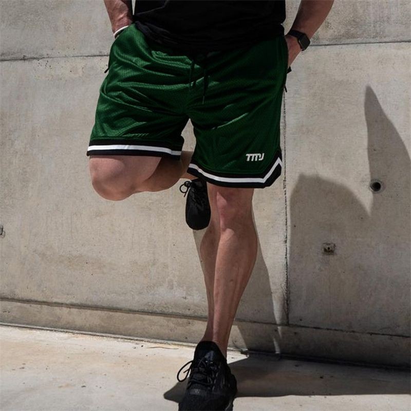 Calções Esportivos Fitness Casual de Treino Duas Cores Com Bolso Casual Para Homens