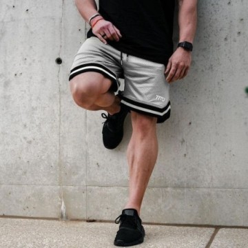 Calções Esportivos Fitness Casual de Treino Duas Cores Com Bolso Casual Para Homens Bevelie