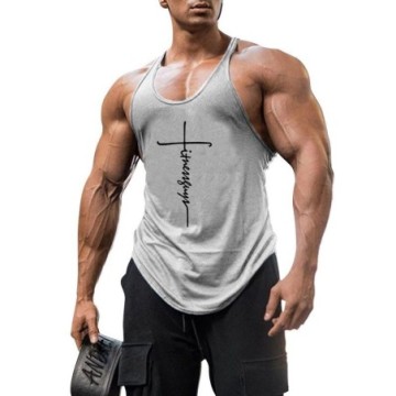 Camiseta Regata Confortável Fitness Com Estampa Frase Top Masculina Sportswear de Treino Bevelie