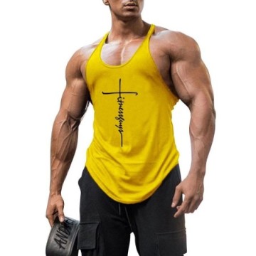 Camiseta Regata Confortável Fitness Com Estampa Frase Top Masculina Sportswear de Treino Bevelie
