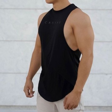 Camiseta Regata Com Recortes Masculina de Verão Fitness Bevelie