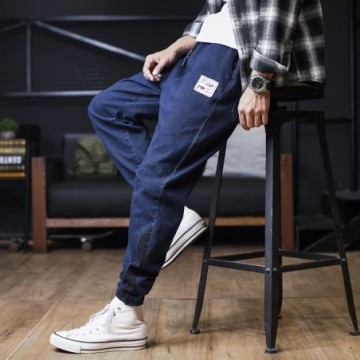 Calça Jeans Masculina Harém Streetwear Solta Com Estilo Hip Hop Estampada
