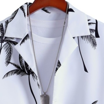 Conjunto Masculino de Verão Com Camisa e Short Estampados Com Estilo Havaiano Bevelie