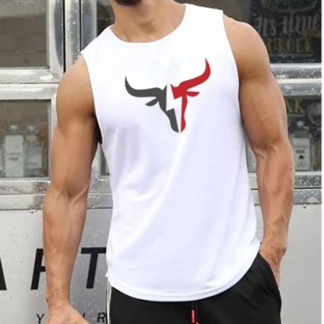 Camiseta Esportiva Masculina Estampada Sem Manga Bevelie