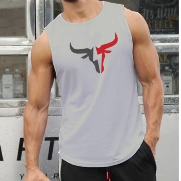 Camiseta Esportiva Masculina Estampada Sem Manga Bevelie