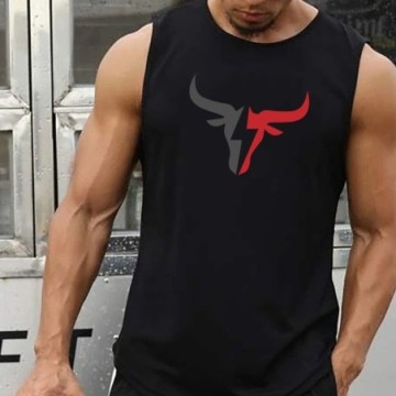 Camiseta Esportiva Masculina Estampada Sem Manga Bevelie