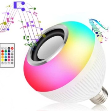 Lâmpada de LED Bluetooth com Som e Controle Remoto