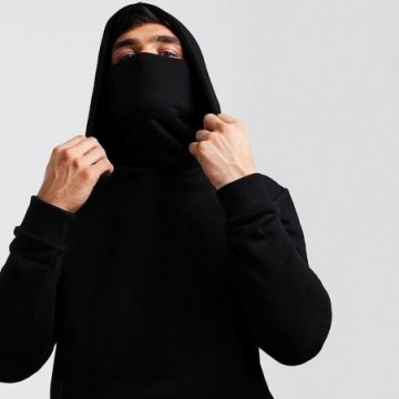 Moletom Masculino Estilo Ninja Com Bolso Frontal Mascara e Capuz Bevelie