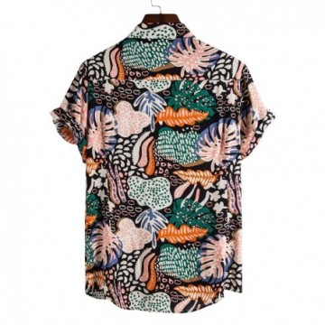 Camisa Casual Masculina Com Estilo Havaiana Lisa Com Estampa de Flores Bevelie