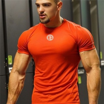 Camiseta Masculina Moderna Fitness Adequada Para Exercícios de Alta Qualidade Bevelie