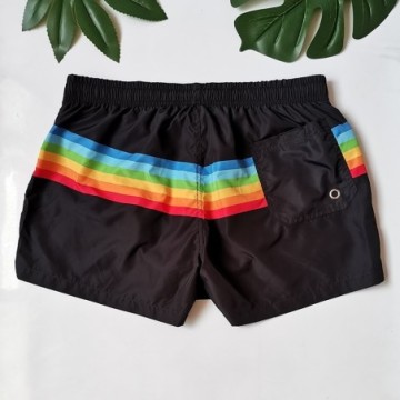 Short Mauricinho de Praia Masculino Arco íris Calção Listrado Verão Estilo Homem Fashion Bevelie