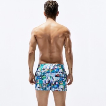 Short Boxer Masculino Curto Estampado de Praia Moda Verão Surf Esportivos Casual Bevelie