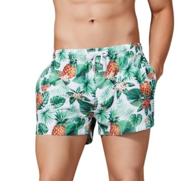 Short Curto Casual Masculino de Praia Com Estampa de Frutas Florido Estampado Esportivo Bevelie