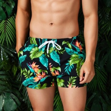 Short de Praia Modelo Curto Sexy Florido Esportivo Surf Para Homens casual Bevelie