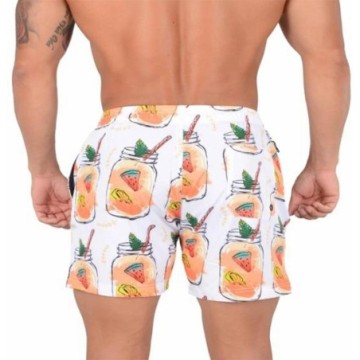 Short Casual Masculino de Praia Ajustavél Moda Verão Estampado Bevelie