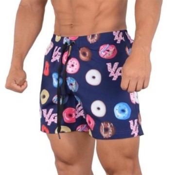 Short Casual Masculino de Praia Ajustavél Moda Verão Estampado Bevelie