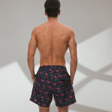 Short Casual Estampado Masculino Com Cintura Elástica Solto de Praia Bonito Mauricinho Moda Verão Bevelie