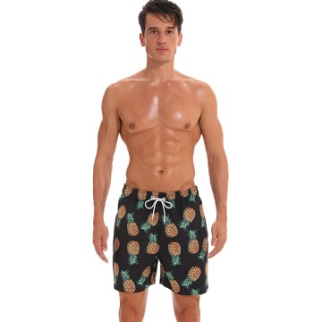 Short Casual Estampado Masculino Com Cintura Elástica Solto de Praia Bonito Mauricinho Moda Verão Bevelie