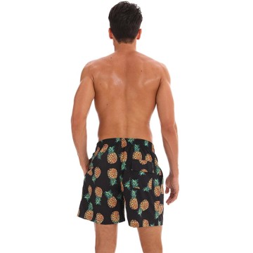 Short Casual Estampado Masculino Com Cintura Elástica Solto de Praia Bonito Mauricinho Moda Verão Bevelie