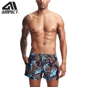 Short Masculino de Natação Estampado Florido Curto de Férias Com Bolso Frontal Bevelie