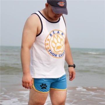 Short Masculino Curto de Praia Banho Férias Com Estampa de Garra Casual Bonito Confortável Bevelie